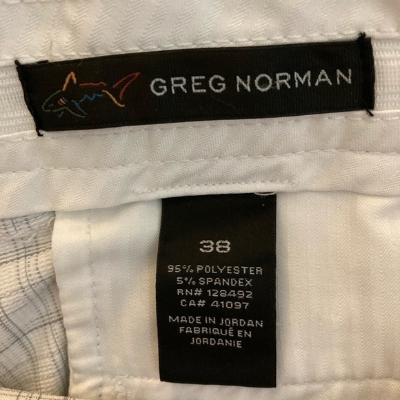 Greg Norman Men’s Shorts Size 38 white with gray plaid - Picture 5 of 8